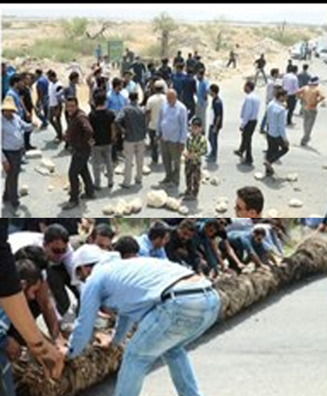 در پی مرگ یک جوان؛ مردم انارستان جاده را بستند/ توضیحات فرماندار جم+عکس