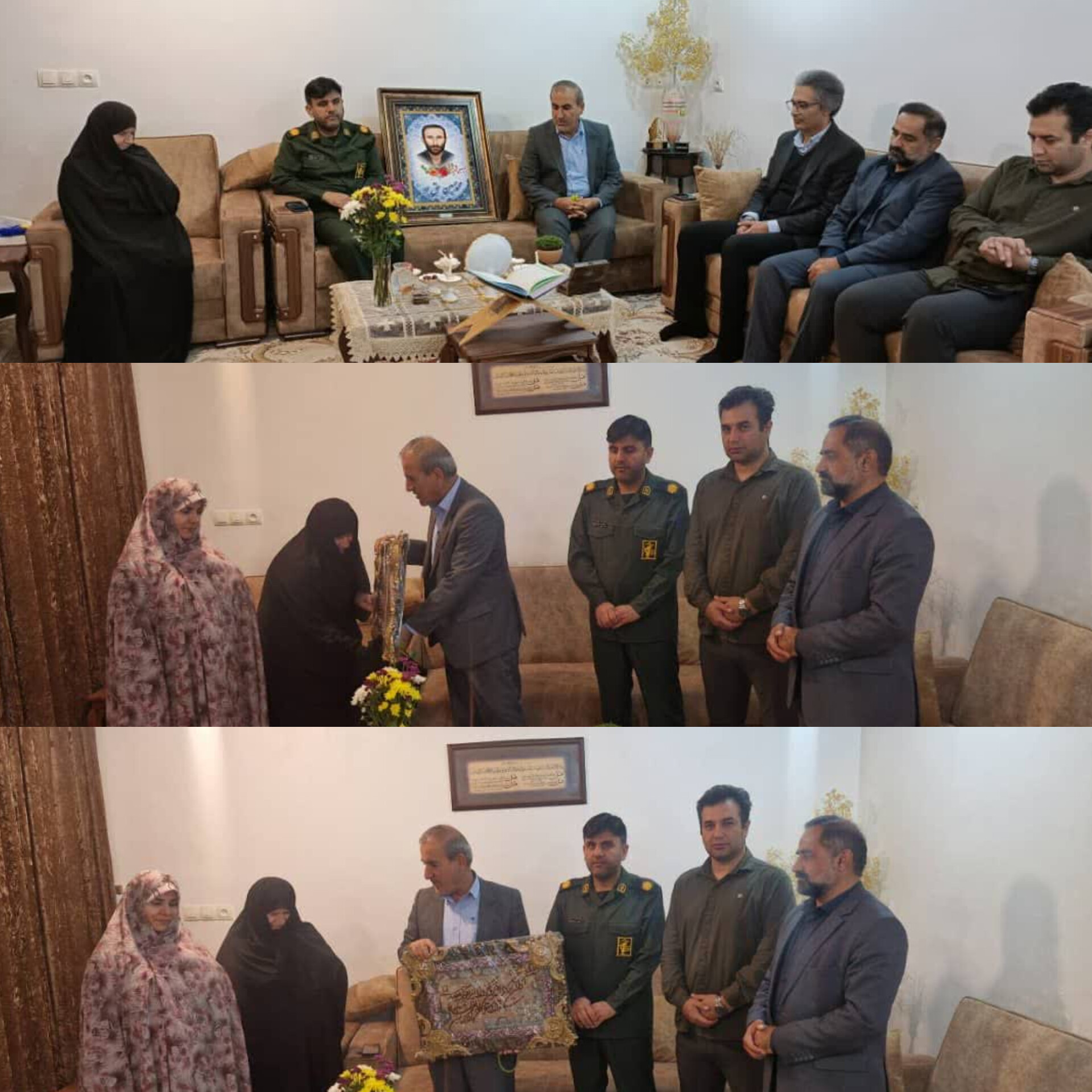 حضور مدیرآموزش و پرورش کهگیلویه در منزل شهید فرهنگی محمدحسین حق جو در لحظه سال تحویل