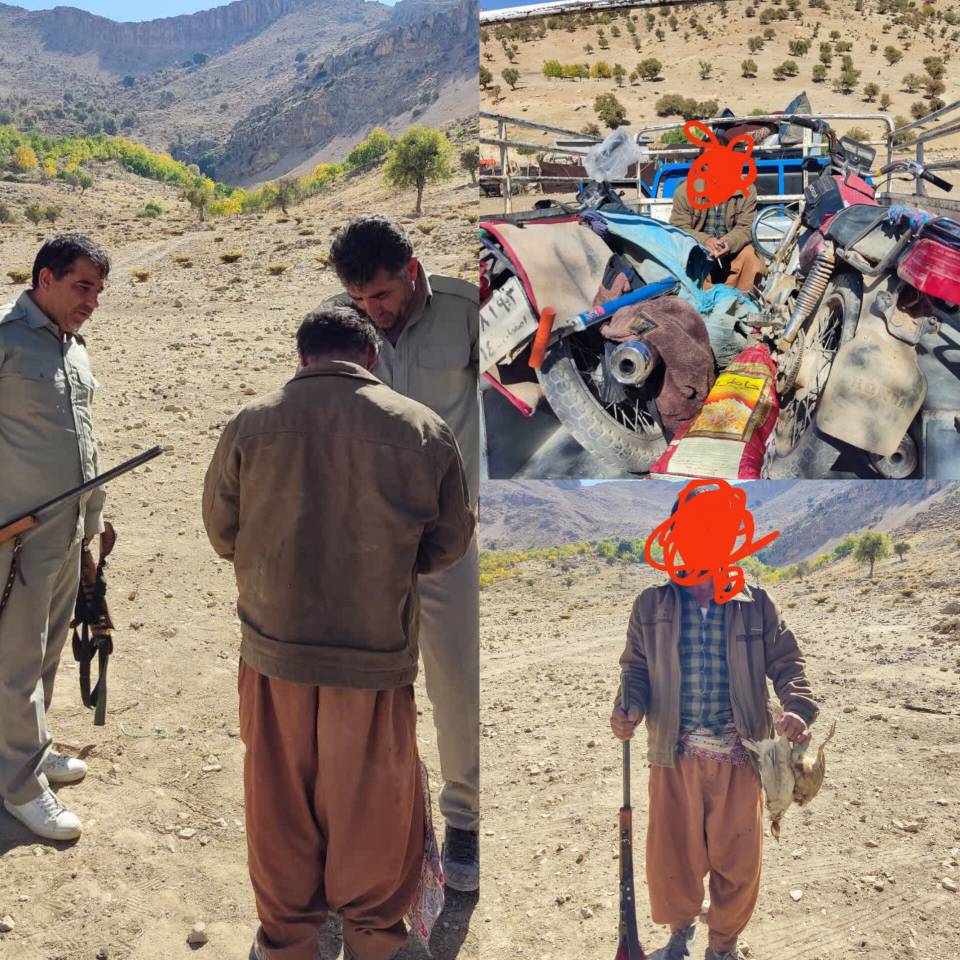 دستگیری شکار چی متخلف و سابقه دار منطقه حفاظت شده سیوک پس از ۴۸ ساعت پایش