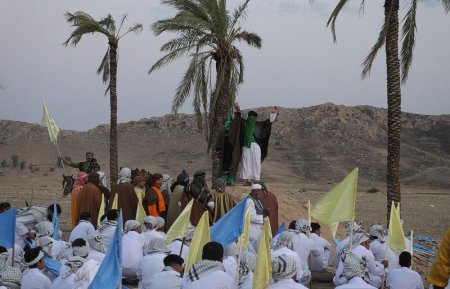واقعه غدیر خم در گچساران بازسازی شد/گزارش تصویری واقعه غدیر خم در گچساران بازسازی شد/گزارش تصویری