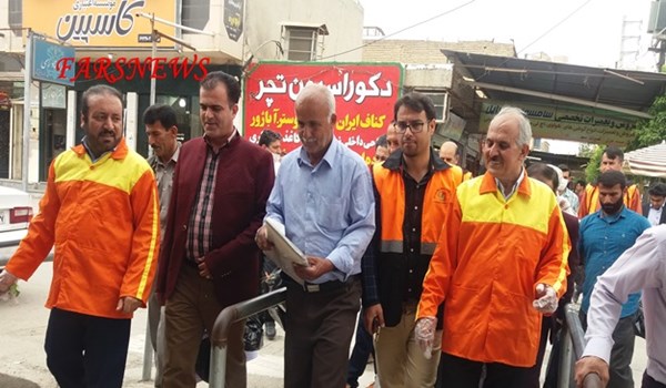 فرماندار و شهردار دهدشت در لباس رفتگری/تصاویر