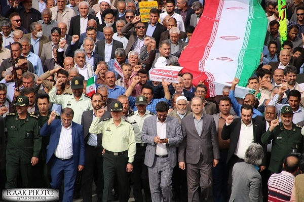 حضور پررنگ تر و قوی تر مردم گچساران در راهپیمایی 13 آبان 97 +تصاویر