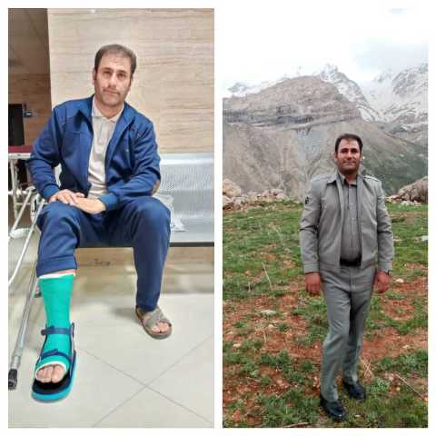 شکسته شدن پای یکی از ماموران محیط زیست کهگیلویه وبویراحمد در مبارزه با قاچاقچیان چوب