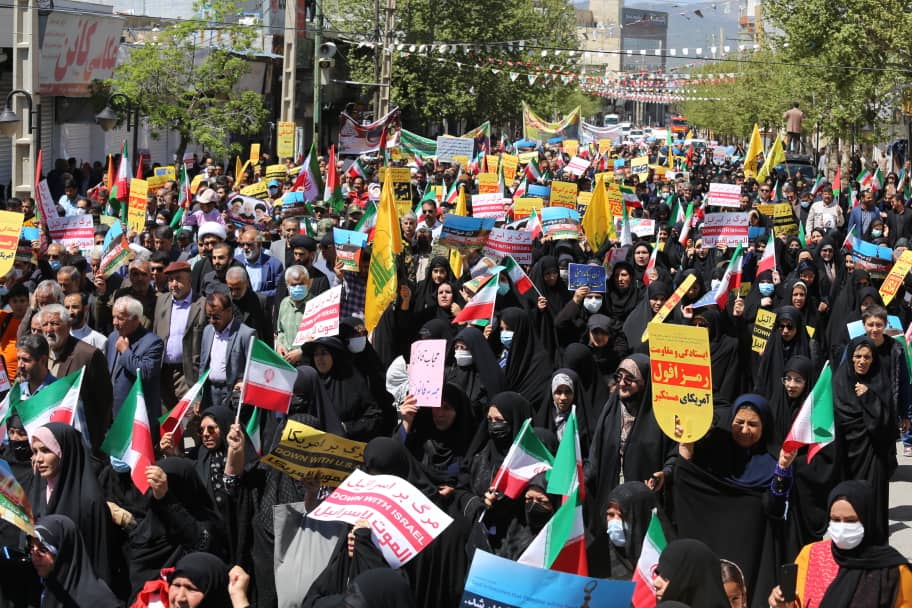 خروش کهگیلویه و بویراحمدی ها در روز جهانی قدس برای حمایت از آرمان فلسطین/تصاویر