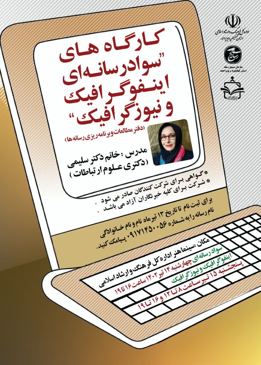 برگزاری کارگاههای آموزشی سواد رسانه ای،اینفوگرافیک و نیوز گرافیک در یاسوج