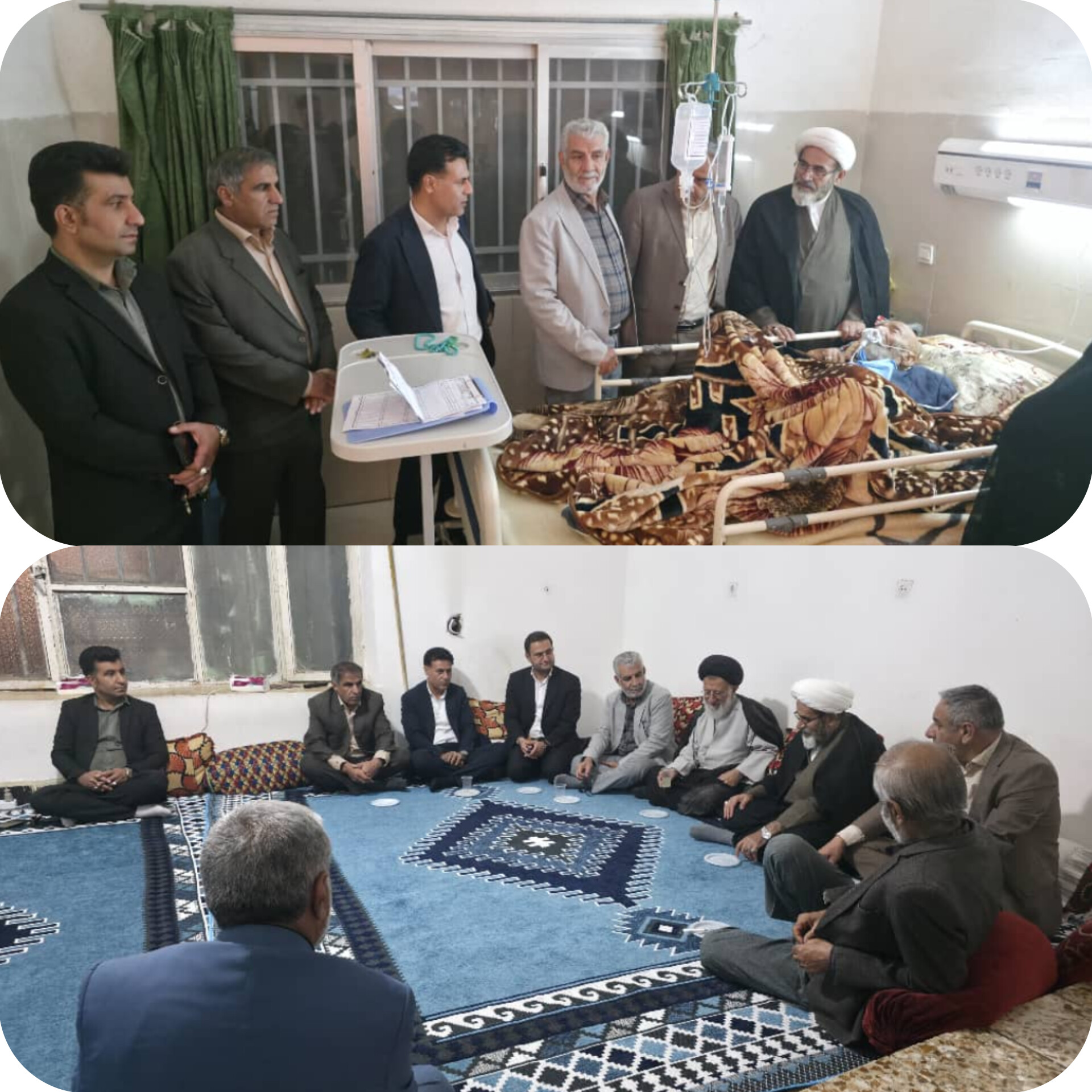 عیادت مسئولان بنیاد شهید کهگیلویه و بویراحمد از پدر سردار شهید بازگیر و ادای احترام به خانواده شهید دمساز